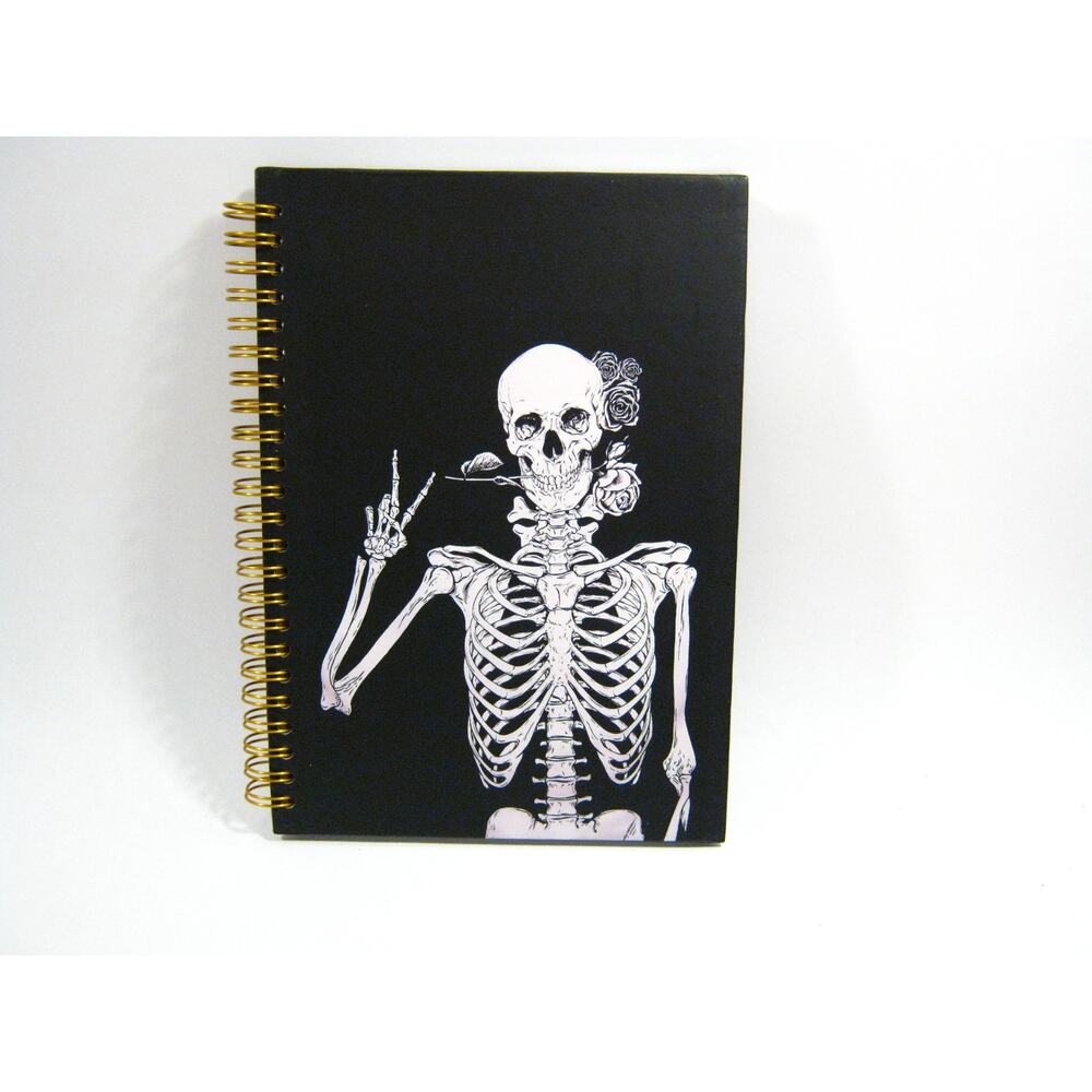 Floral Hippie Skull Goth Gothic Spiral Notebook Journal School Supply 5.5x8.3